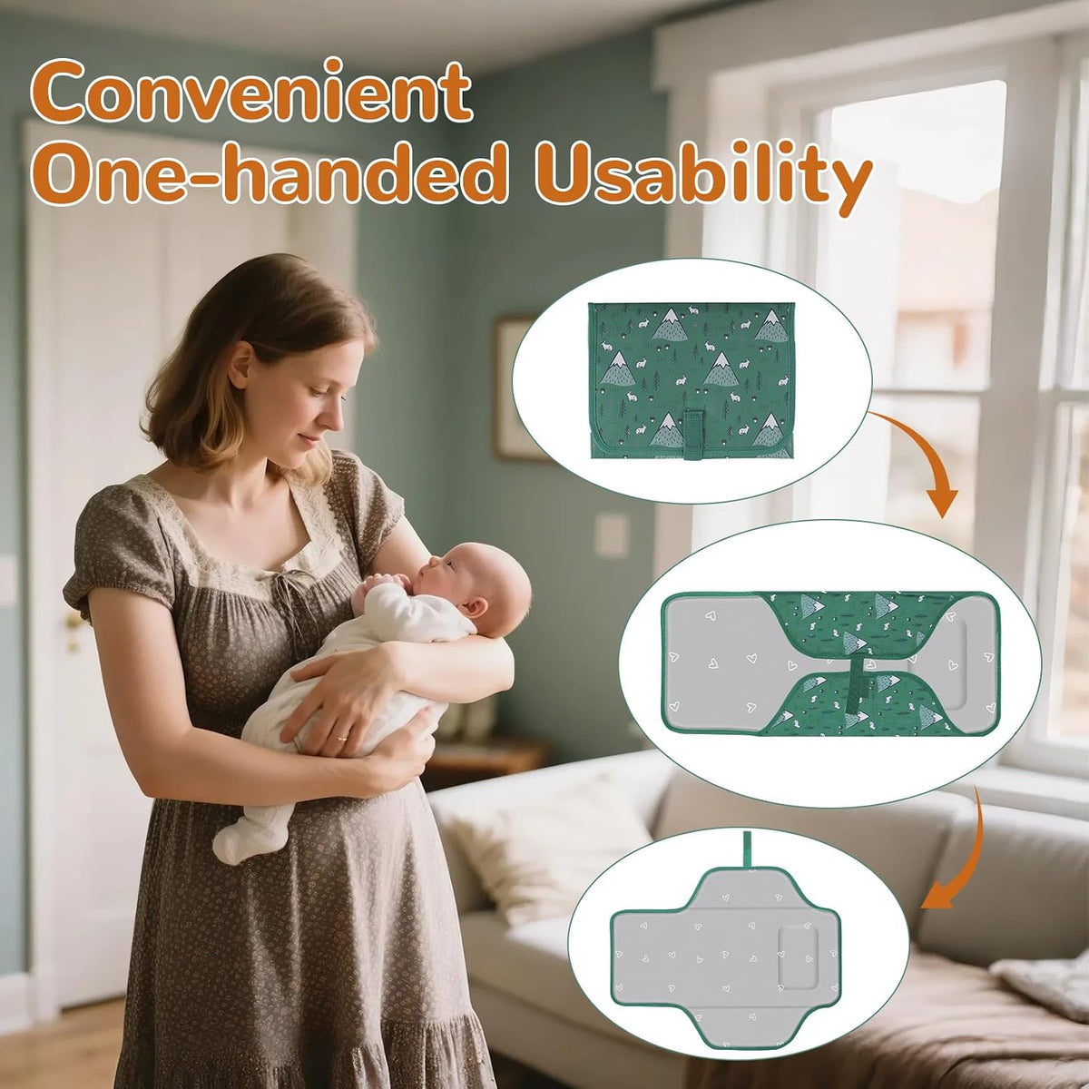 Portable Diaper Changing Pad Travel, Waterproof Baby Changing Mat