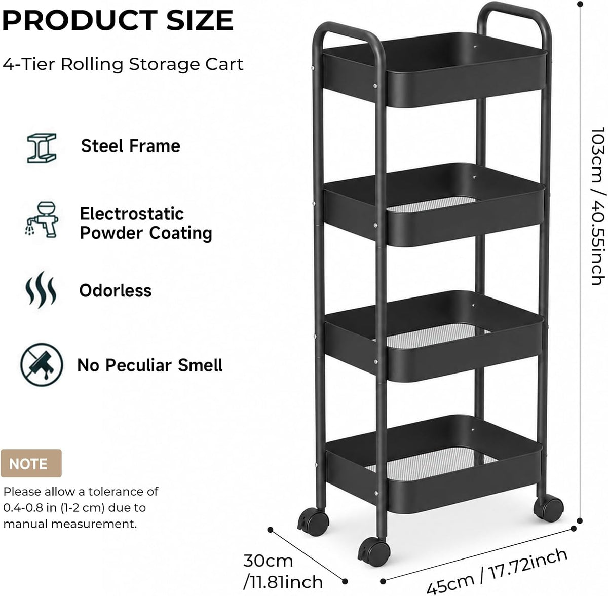 Baby Diaper Caddy Organizer Cart - Multifunction 3 Tier Rolling Cart Lightweight Utility Baby Essentials for Nursery Storage Mobile Utility Cart for Nursery, Kitchen, Bathroom, Craft Room