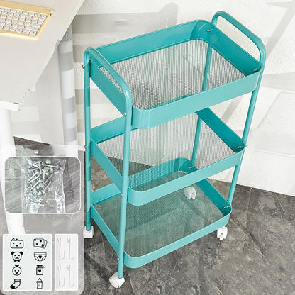 Baby Diaper Caddy Organizer Cart - Multifunction 3 Tier Rolling Cart Lightweight Utility Baby Essentials for Nursery Storage Mobile Utility Cart for Nursery, Kitchen, Bathroom, Craft Room