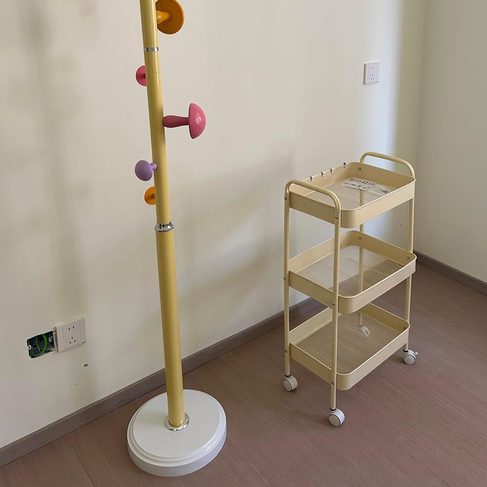 Baby Diaper Caddy Organizer Cart - Multifunction 3 Tier Rolling Cart Lightweight Utility Baby Essentials for Nursery Storage Mobile Utility Cart for Nursery, Kitchen, Bathroom, Craft Room