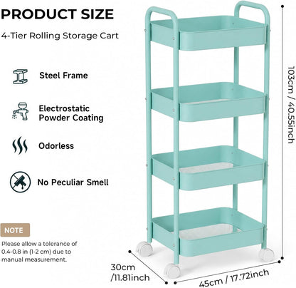 Baby Diaper Caddy Organizer Cart - Multifunction 3 Tier Rolling Cart Lightweight Utility Baby Essentials for Nursery Storage Mobile Utility Cart for Nursery, Kitchen, Bathroom, Craft Room