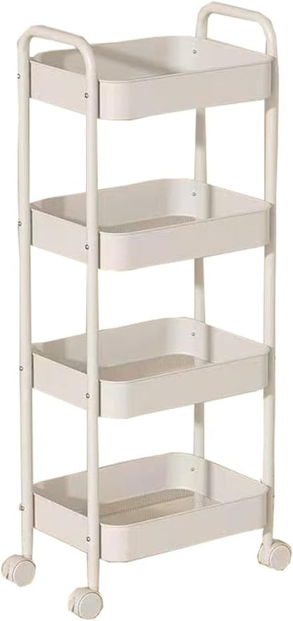 Baby Diaper Caddy Organizer Cart - Multifunction 3 Tier Rolling Cart Lightweight Utility Baby Essentials for Nursery Storage Mobile Utility Cart for Nursery, Kitchen, Bathroom, Craft Room