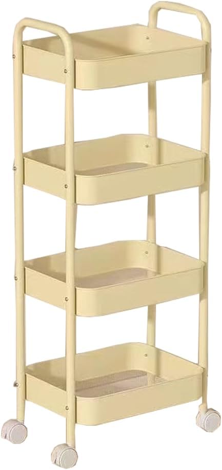 Baby Diaper Caddy Organizer Cart - Multifunction 3 Tier Rolling Cart Lightweight Utility Baby Essentials for Nursery Storage Mobile Utility Cart for Nursery, Kitchen, Bathroom, Craft Room