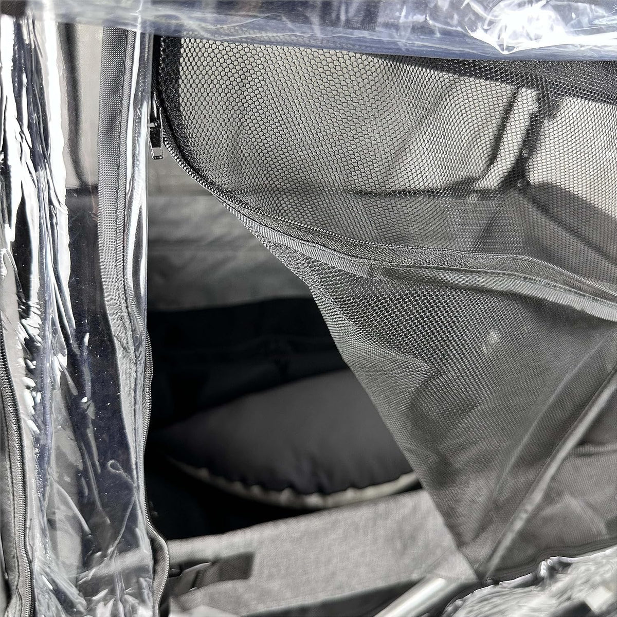 Big Size Rain Cover for Stroller, Mosquito Net for Trolley Cart, 2in1 Big Cover with Window for Picnic Camping Wagon Stroller Waterproof Windproof Accessories (Cart Not Included)