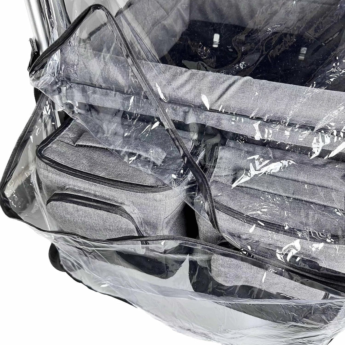 Big Size Rain Cover for Stroller, Mosquito Net for Trolley Cart, 2in1 Big Cover with Window for Picnic Camping Wagon Stroller Waterproof Windproof Accessories (Cart Not Included)