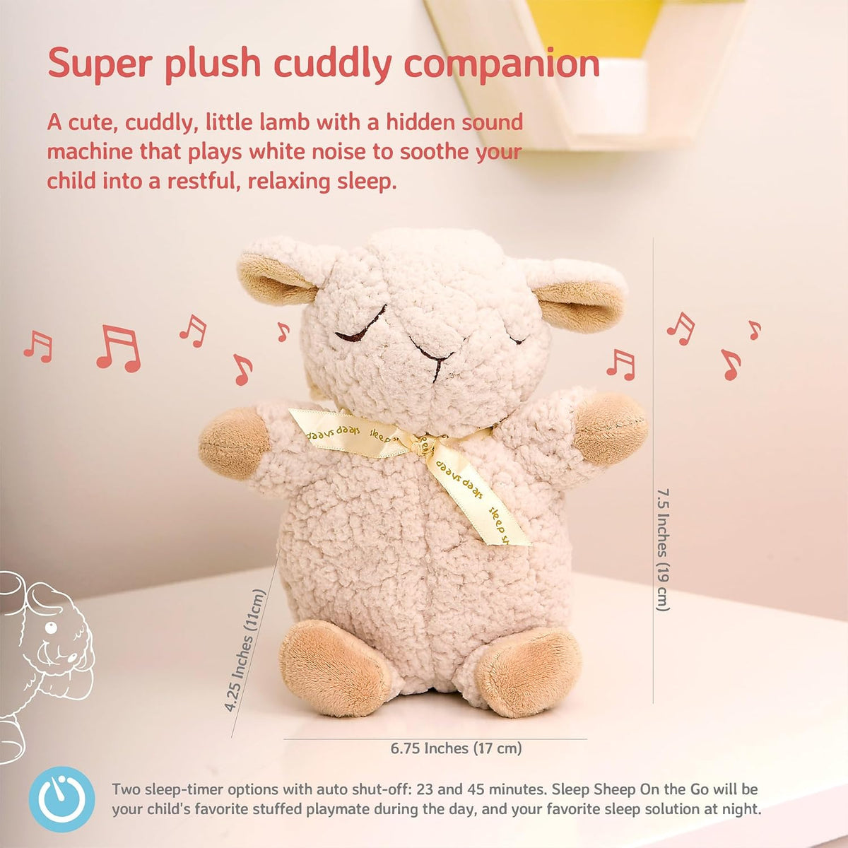 Sound Machine with White Noise Soothing Sounds | Adjustable Settings & Auto-Shutoff | Ideal for Travel | Sleep Sheep On The Go