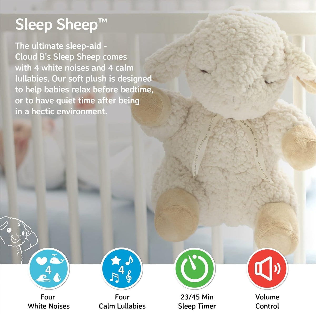 Sound Machine with White Noise Soothing Sounds | Adjustable Settings & Auto-Shutoff | Ideal for Travel | Sleep Sheep On The Go