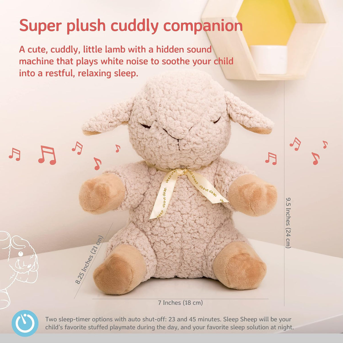 Sound Machine with White Noise Soothing Sounds | Adjustable Settings & Auto-Shutoff | Ideal for Travel | Sleep Sheep On The Go