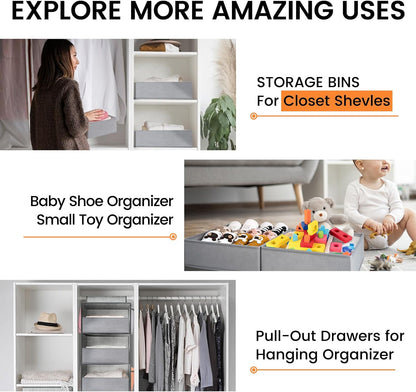【FAMILY PACK】Drawer Organizer Clothes, 20 Pack Dresser Organizer Bins for Baby Clothes - Underwear Bra Sock Organizer - Fabric Closet Organization and Storage Dividers for Nursery Bedroom Dorm