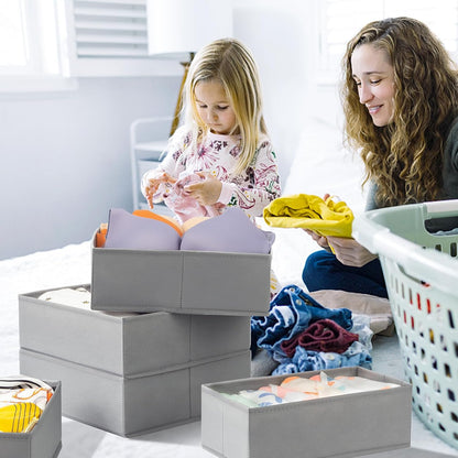 【FAMILY PACK】Drawer Organizer Clothes, 20 Pack Dresser Organizer Bins for Baby Clothes - Underwear Bra Sock Organizer - Fabric Closet Organization and Storage Dividers for Nursery Bedroom Dorm