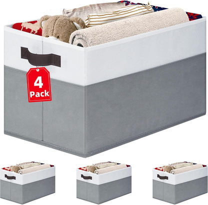 6 Pack Large Toy Box Chest, Collapsible Sturdy Toy Storage Organizer Bins Baskets for Kids, Boys, Girls, Nursery, Playroom, Shelf Baskets for Lego Puzzle Balls, Game Organizer (14L*10W*9.5H)