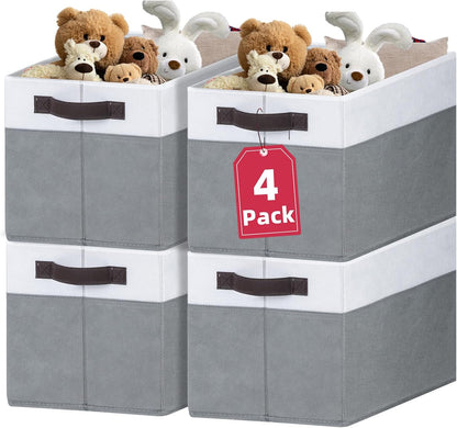 6 Pack Large Toy Box Chest, Collapsible Sturdy Toy Storage Organizer Bins Baskets for Kids, Boys, Girls, Nursery, Playroom, Shelf Baskets for Lego Puzzle Balls, Game Organizer (14L*10W*9.5H)