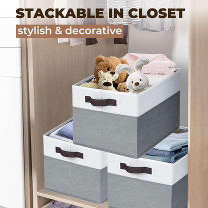 6 Pack Large Toy Box Chest, Collapsible Sturdy Toy Storage Organizer Bins Baskets for Kids, Boys, Girls, Nursery, Playroom, Shelf Baskets for Lego Puzzle Balls, Game Organizer (14L*10W*9.5H)