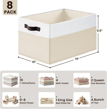 6 Pack Large Toy Box Chest, Collapsible Sturdy Toy Storage Organizer Bins Baskets for Kids, Boys, Girls, Nursery, Playroom, Shelf Baskets for Lego Puzzle Balls, Game Organizer (14L*10W*9.5H)