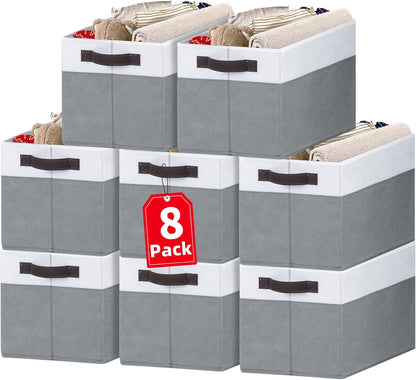 6 Pack Large Toy Box Chest, Collapsible Sturdy Toy Storage Organizer Bins Baskets for Kids, Boys, Girls, Nursery, Playroom, Shelf Baskets for Lego Puzzle Balls, Game Organizer (14L*10W*9.5H)