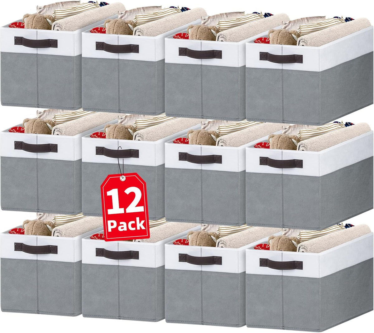 6 Pack Large Toy Box Chest, Collapsible Sturdy Toy Storage Organizer Bins Baskets for Kids, Boys, Girls, Nursery, Playroom, Shelf Baskets for Lego Puzzle Balls, Game Organizer (14L*10W*9.5H)