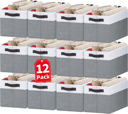 6 Pack Large Toy Box Chest, Collapsible Sturdy Toy Storage Organizer Bins Baskets for Kids, Boys, Girls, Nursery, Playroom, Shelf Baskets for Lego Puzzle Balls, Game Organizer (14L*10W*9.5H)