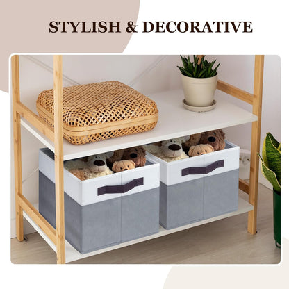 6 Pack Large Toy Box Chest, Collapsible Sturdy Toy Storage Organizer Bins Baskets for Kids, Boys, Girls, Nursery, Playroom, Shelf Baskets for Lego Puzzle Balls, Game Organizer (14L*10W*9.5H)