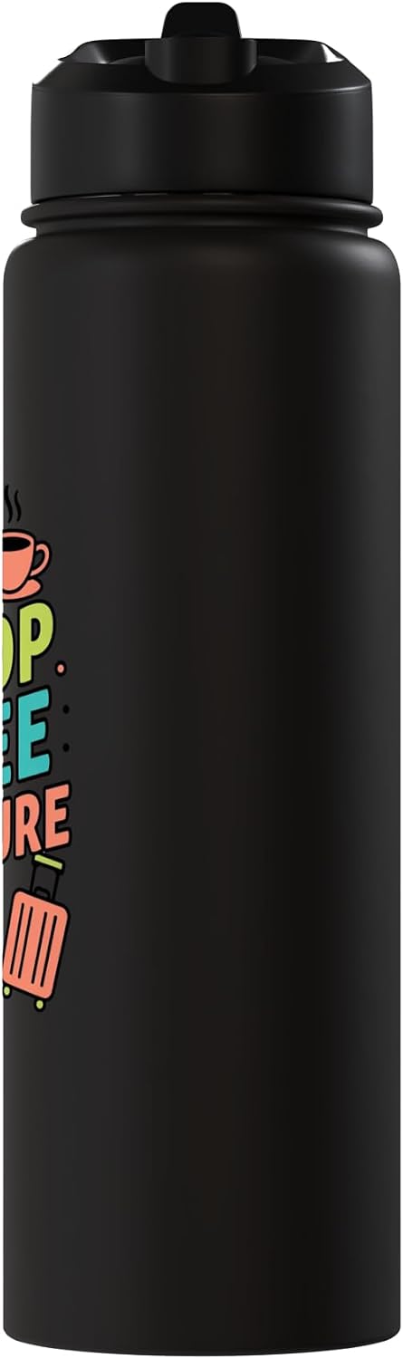 Laptop Coffee Departure Travel Remote Work Design Stainless Steel Insulated Water Bottle