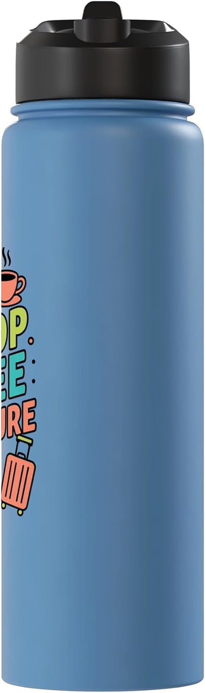 Laptop Coffee Departure Travel Remote Work Design Stainless Steel Insulated Water Bottle