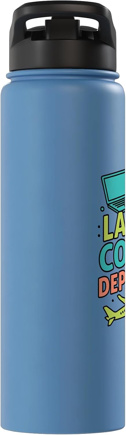 Laptop Coffee Departure Travel Remote Work Design Stainless Steel Insulated Water Bottle