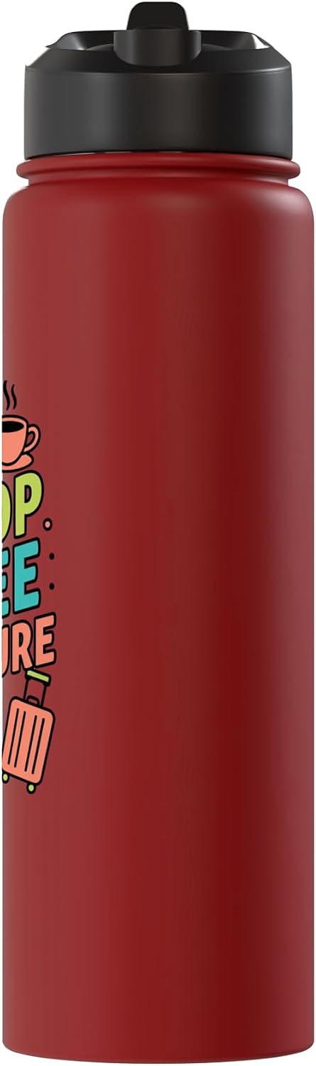 Laptop Coffee Departure Travel Remote Work Design Stainless Steel Insulated Water Bottle
