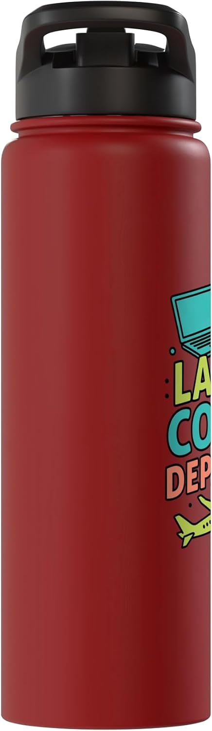 Laptop Coffee Departure Travel Remote Work Design Stainless Steel Insulated Water Bottle