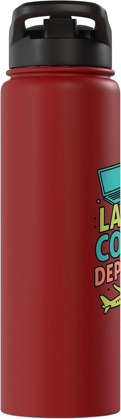 Laptop Coffee Departure Travel Remote Work Design Stainless Steel Insulated Water Bottle