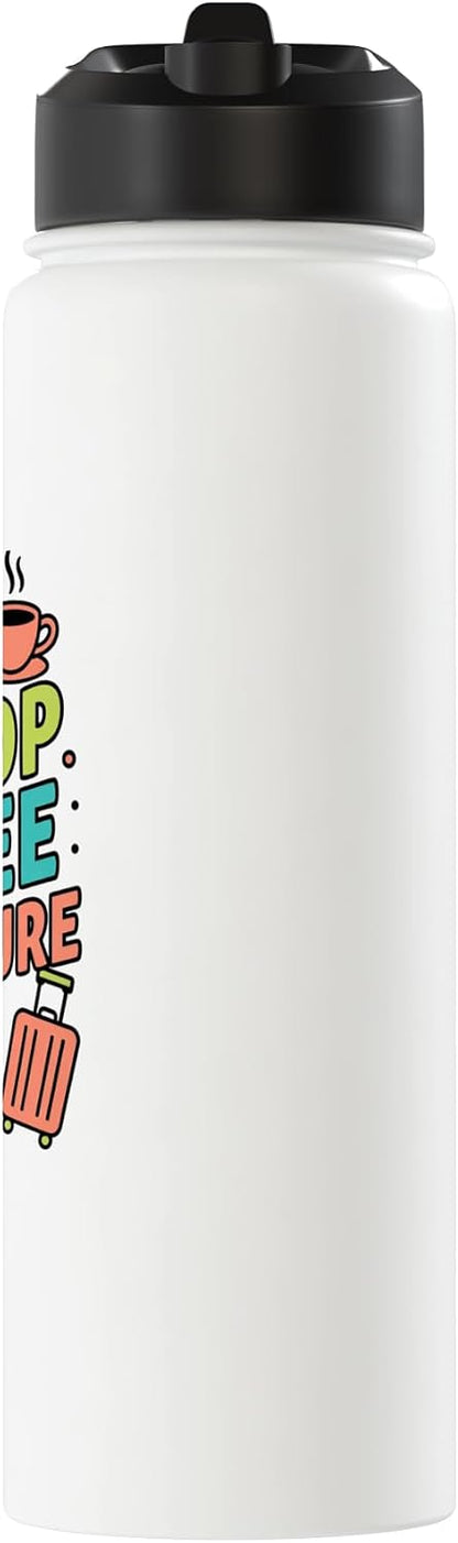 Laptop Coffee Departure Travel Remote Work Design Stainless Steel Insulated Water Bottle