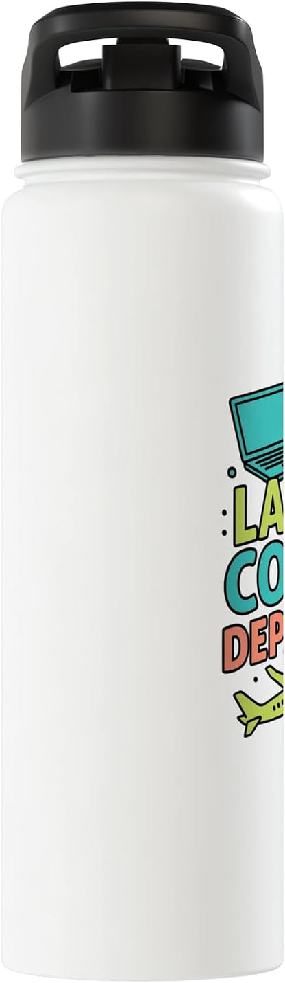 Laptop Coffee Departure Travel Remote Work Design Stainless Steel Insulated Water Bottle