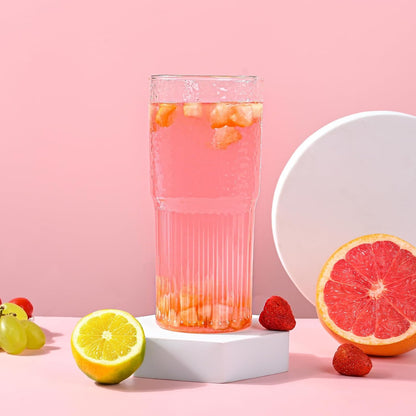 20 oz Glass Cups with Lids and Straws, Lightweight Borosilicate Glass Tumblers Iced Coffee Cup with Glass Lid and Glass Straw, Wide Mouth Smoothie Cup for Matcha, Juice, Tea and Water