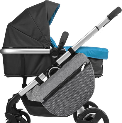 Insulated Side Sling Stroller Saddle Bag Organizer, Universal Stroller Organizer, Stroller Bag Caddy Organizer, Grey