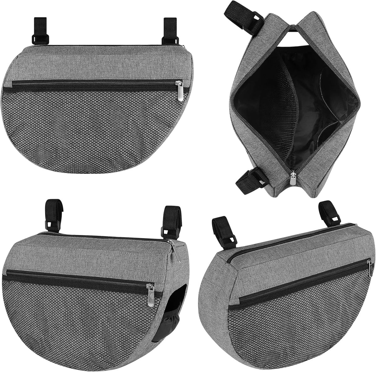 Insulated Side Sling Stroller Saddle Bag Organizer, Universal Stroller Organizer, Stroller Bag Caddy Organizer, Grey