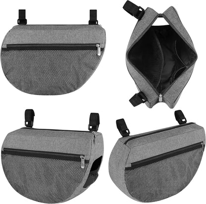 Insulated Side Sling Stroller Saddle Bag Organizer, Universal Stroller Organizer, Stroller Bag Caddy Organizer, Grey