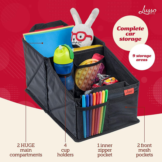 Car Seat Organizer for Front or Backseat - Great for Adults & Kids, Features 9 Storage Compartments for Toys, Magazines, Tissues, Maps, Books, Documents, Games & More (Unicorns)