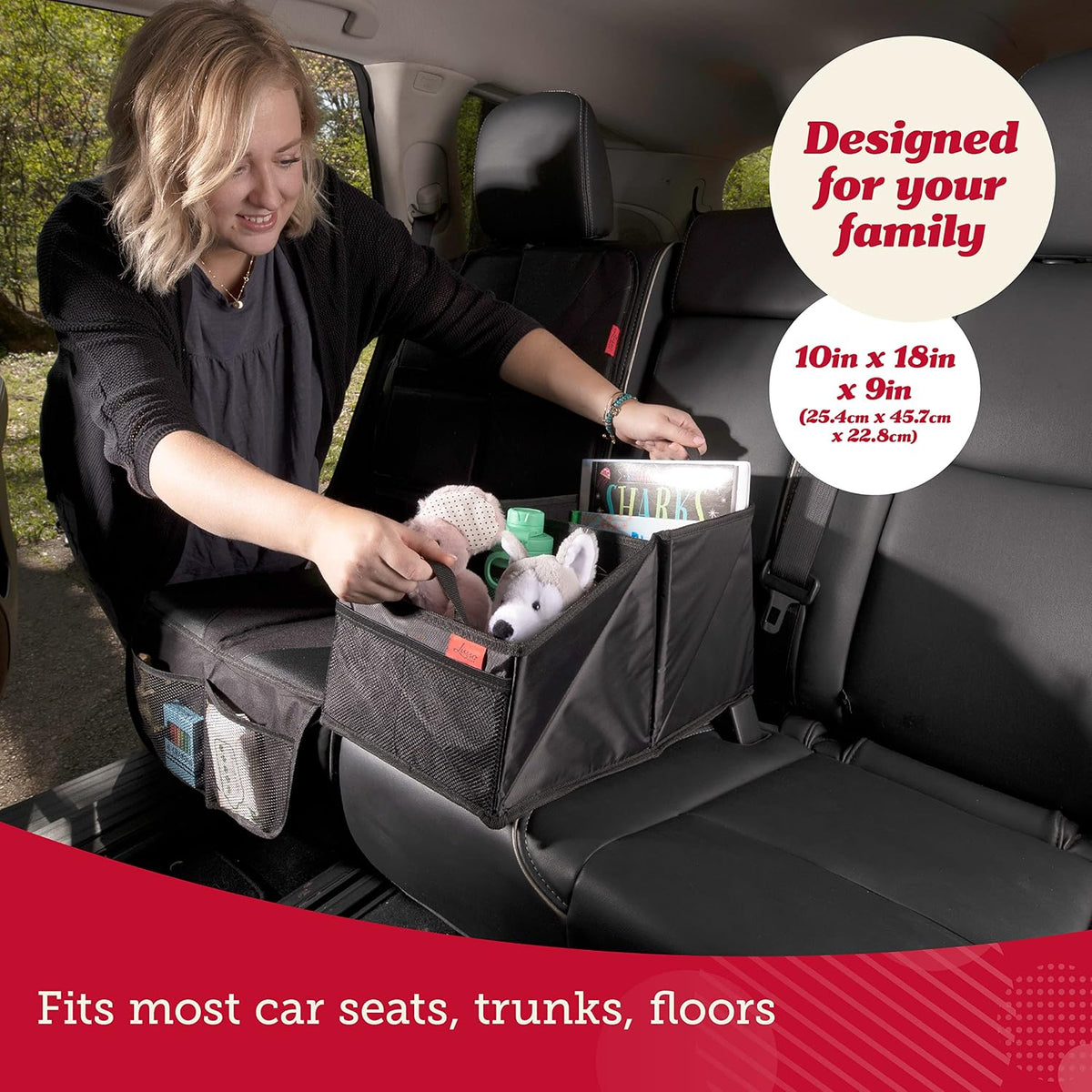 Car Seat Organizer for Front or Backseat - Great for Adults & Kids, Features 9 Storage Compartments for Toys, Magazines, Tissues, Maps, Books, Documents, Games & More (Unicorns)