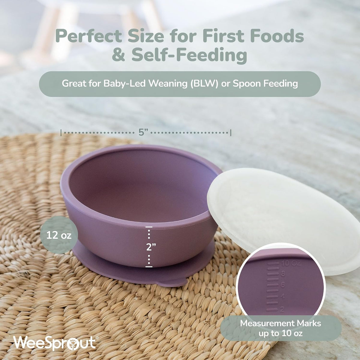 Silicone Mealtime Essentials Bundle | Ages 4+ Months | Suction Plates, Suction Bowls, Self-Feeding & Infant Feeding Spoons