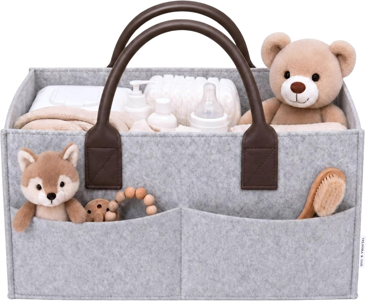 Felt Diaper Caddy Organizer, Nursery & Car Organizer