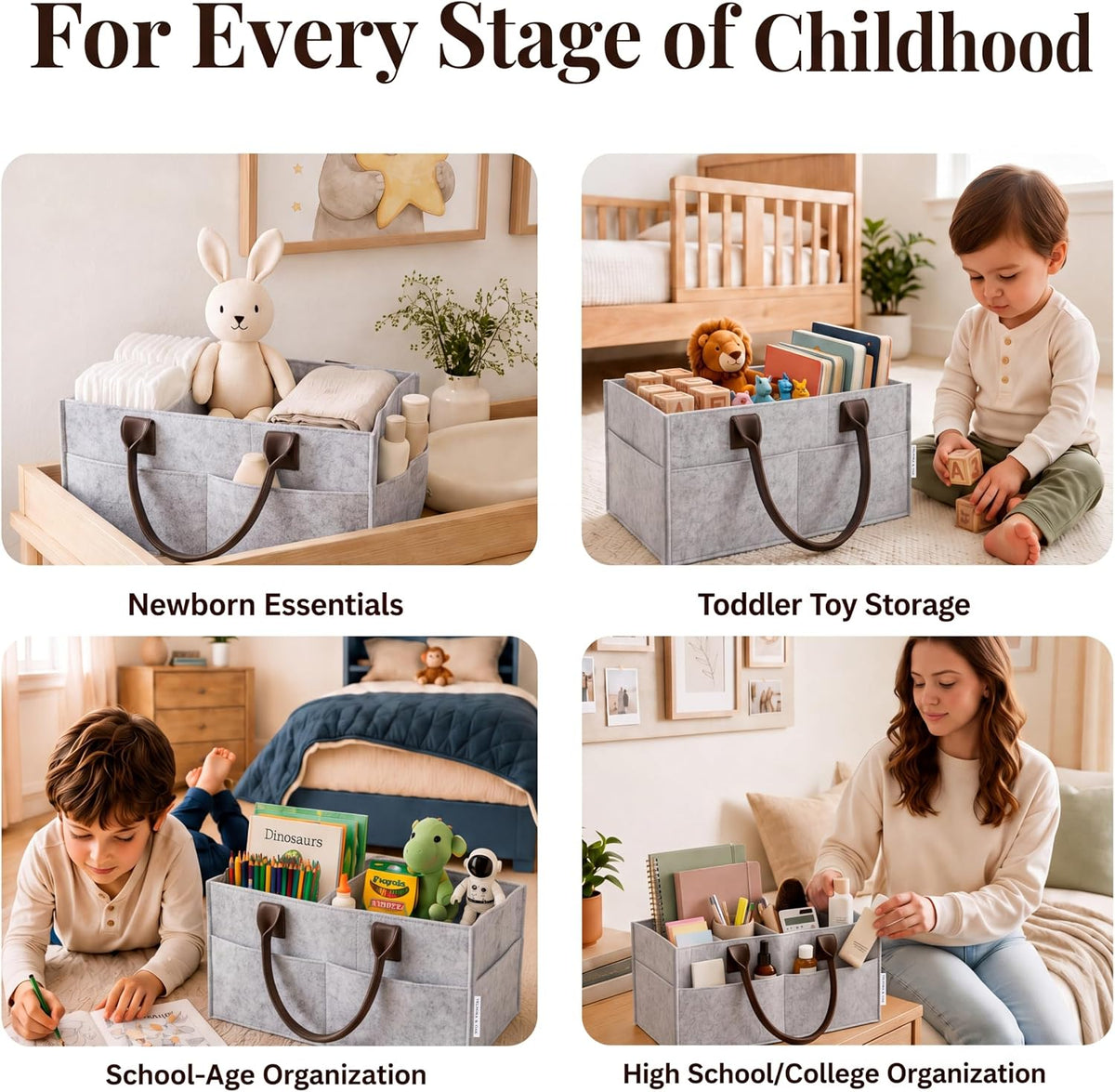 Felt Diaper Caddy Organizer, Nursery & Car Organizer