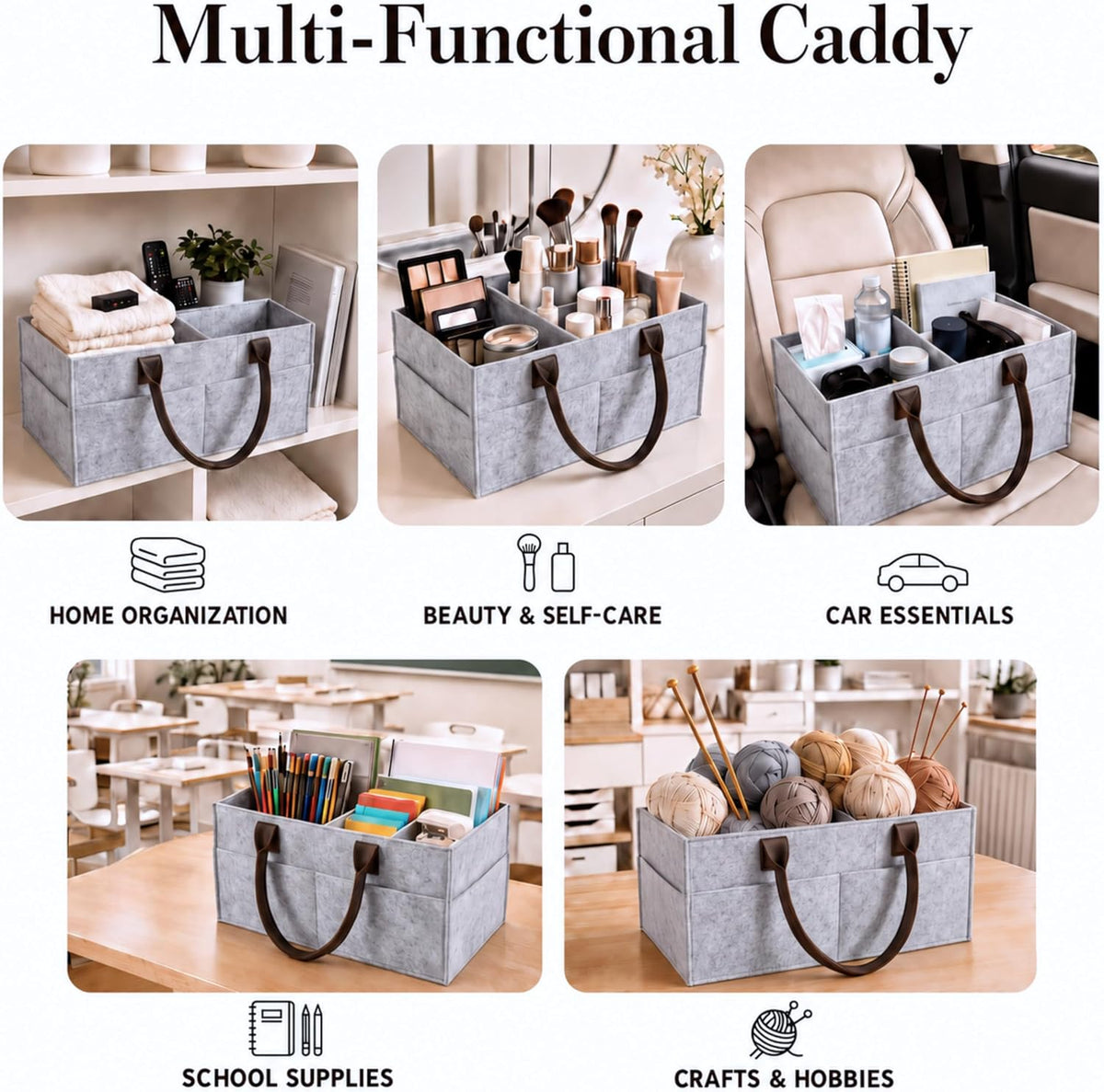 Felt Diaper Caddy Organizer, Nursery & Car Organizer