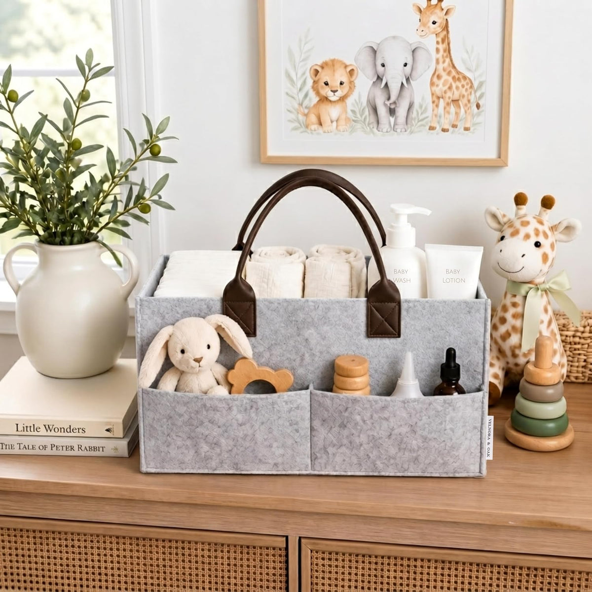 Felt Diaper Caddy Organizer, Nursery & Car Organizer
