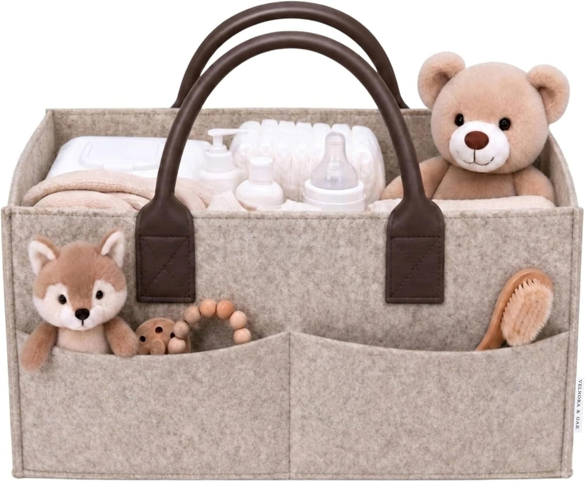 Felt Diaper Caddy Organizer, Nursery & Car Organizer