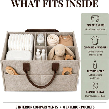 Felt Diaper Caddy Organizer, Nursery & Car Organizer