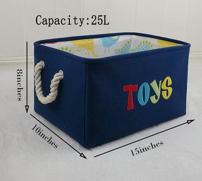 Rectangular Storage Basket Collapsible Organizer Bin Waterproof Toy Box for Organizing Home/Dorm/Kitchen/Pet/Office/Closet/Shelf/Gift Baskets