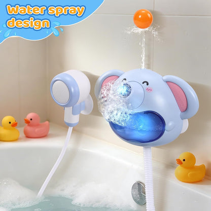 Bath Toys Light Up Baby Bath Toys for Kids Ages 1-3 4-8 Bath Bubble Machine 2 in 1 with Baby Shower Head Toddler Bath Toys with Colourful RGB Light