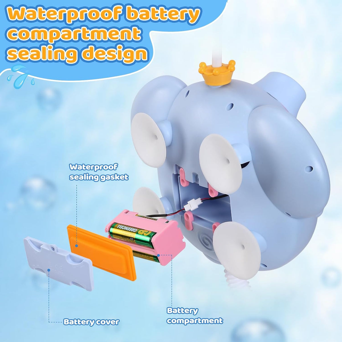 Bath Toys Light Up Baby Bath Toys for Kids Ages 1-3 4-8 Bath Bubble Machine 2 in 1 with Baby Shower Head Toddler Bath Toys with Colourful RGB Light