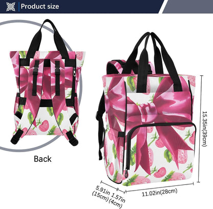 Diaper Bag Backpack, Multifunction Travel Bag for Moms Dads, Baby Changing Bag with Insulted Pockets, Stroller Straps and Side Bottle Pockets Berry Watercolor Pattern
