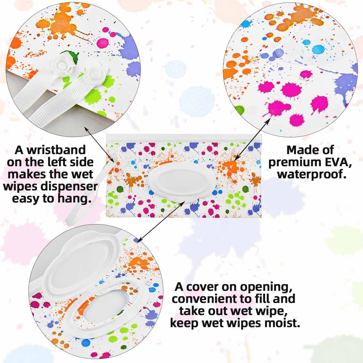 3 Pack Baby Wipes Dispenser Portable Wet Wipe Dispenser Bag Reusable Travel Baby Wipes Container Refillable Wet Wipe Carrying Case Holder for Diaper Bag Lightweight Travel Wipes Dispenser Cases