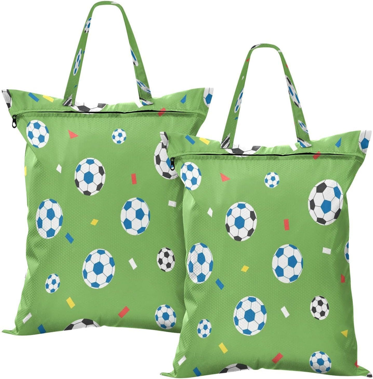 Soccer Balls Waterproof Travel Laundry Bag Reusable Pack of 2
