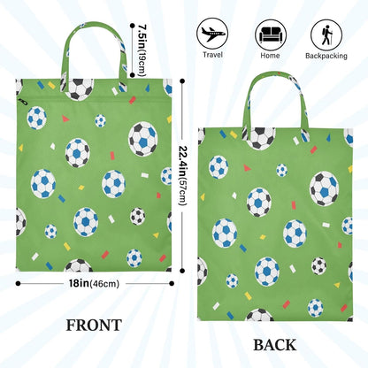 Soccer Balls Waterproof Travel Laundry Bag Reusable Pack of 2